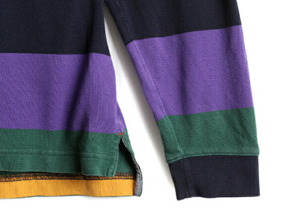 ■ ブルックスブラザーズ ワイド ボーダー 鹿の子 長袖 ポロシャツ メンズ L / Brooks Brothers 長袖シャツ ワンポイント ロゴ刺繍 カノコ