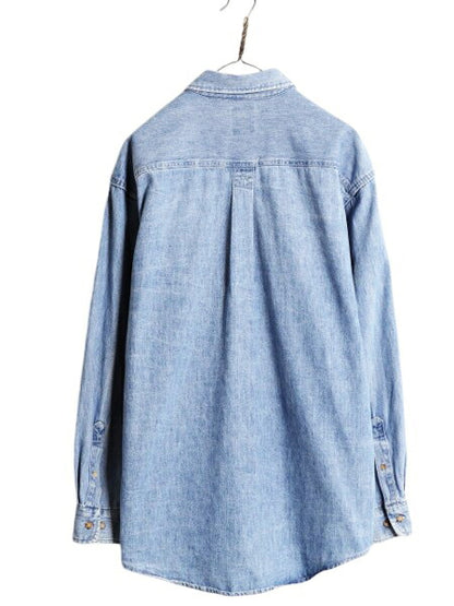 90s USA製 OLD GAP デニム 長袖 ボタンダウン シャツ メンズ L / オールド ギャップ ヘビーウェイト コットン 長袖シャツ ワーク 紺タグ BD