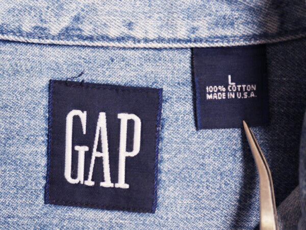 90s USA製 OLD GAP デニム 長袖 ボタンダウン シャツ メンズ L / オールド ギャップ ヘビーウェイト コットン 長袖シャツ ワーク 紺タグ BD