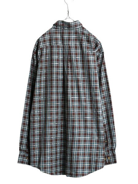 ブルックスブラザーズ チェック 長袖 ボタンダウン シャツ メンズ L Brooks Brothers 長袖シャツ ピマ コットン ポケット付き ノーアイロン