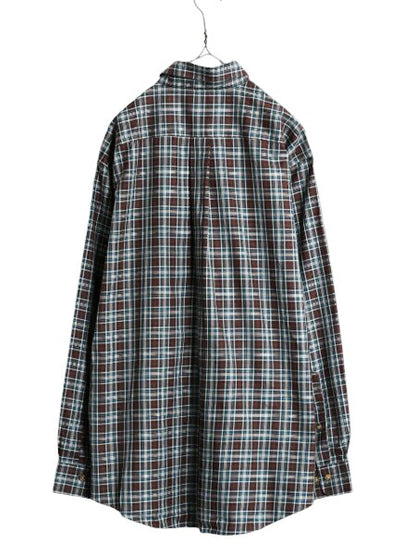 ブルックスブラザーズ チェック 長袖 ボタンダウン シャツ メンズ L Brooks Brothers 長袖シャツ ピマ コットン ポケット付き ノーアイロン