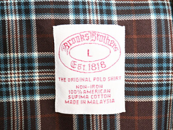 ブルックスブラザーズ チェック 長袖 ボタンダウン シャツ メンズ L Brooks Brothers 長袖シャツ ピマ コットン ポケット付き ノーアイロン