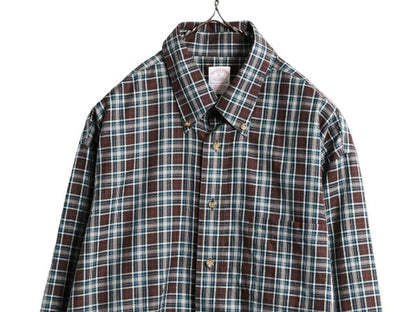 ブルックスブラザーズ チェック 長袖 ボタンダウン シャツ メンズ L Brooks Brothers 長袖シャツ ピマ コットン ポケット付き ノーアイロン