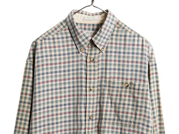 00s オービス チェック 長袖 ボタンダウン シャツ メンズ L 古着 00年代 オールド ORVIS アウトドア コットン 長袖シャツ マルチカラー BD