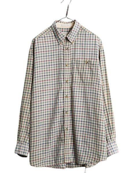 00s オービス チェック 長袖 ボタンダウン シャツ メンズ L 古着 00年代 オールド ORVIS アウトドア コットン 長袖シャツ マルチカラー BD