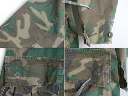 70s ビンテージ 希少 SMALL REGULAR 70年製 米軍実物 US ARMY 4th ERDL ブラウンリーフ カモ ジャングルファティーグ ジャケット アーミー