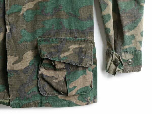 70s ビンテージ 希少 SMALL REGULAR 70年製 米軍実物 US ARMY 4th ERDL ブラウンリーフ カモ ジャングルファティーグ ジャケット アーミー