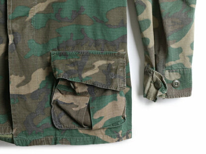 70s ビンテージ 希少 SMALL REGULAR 70年製 米軍実物 US ARMY 4th ERDL ブラウンリーフ カモ ジャングルファティーグ ジャケット アーミー