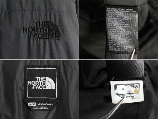 ノースフェイス 中綿 ナイロン ジャケット メンズ M / 古着 The North Face フルジップ ブルゾン アウトドア ハイネック ワンポイント 濃灰