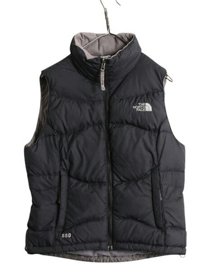 ノースフェイス ナイロン ダウン ベスト レディース S The North Face アウトドア フルジップ キルティング 550フィル パッカブル ブラック
