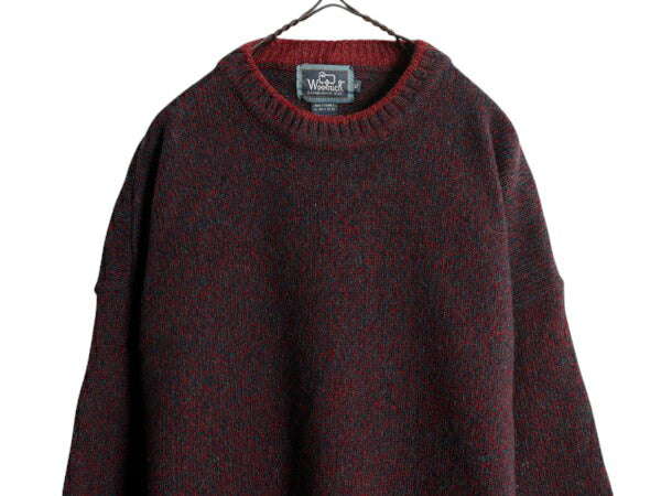 90s ウールリッチ ニット セーター メンズ XL / 古着 90年代 オールド Woolrich 旧タグ ウール ミドルゲージ モックネック リンガー タイプ