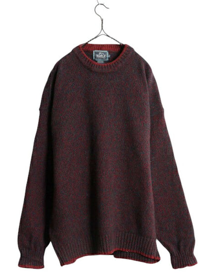 90s ウールリッチ ニット セーター メンズ XL / 古着 90年代 オールド Woolrich 旧タグ ウール ミドルゲージ モックネック リンガー タイプ