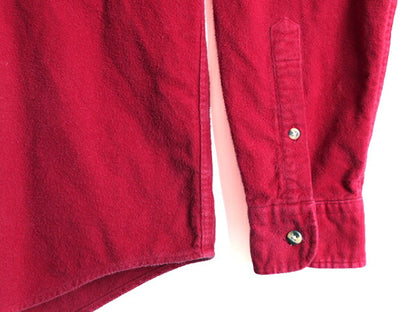 80s ■ エディーバウアー コットン シャモア クロス 3点留め 長袖 ボタンダウン シャツ ( メンズ M ) Eddie Bauer ネルシャツ フランネル