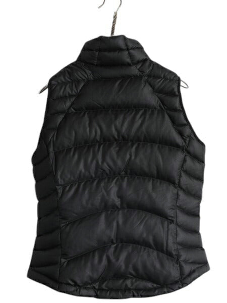 00s パタゴニア ナイロン ダウン ベスト レディース S / 04年製 オールド Patagonia 700フィル フルジップ 重ね着 前開き ワンポイント 黒