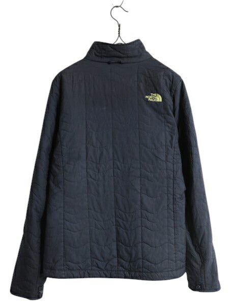 US企画 ノースフェイス 中綿 キルティング ナイロン ジャケット レディース M / 古着 The North Face ジャンパー フルジップ アウトドア 紺