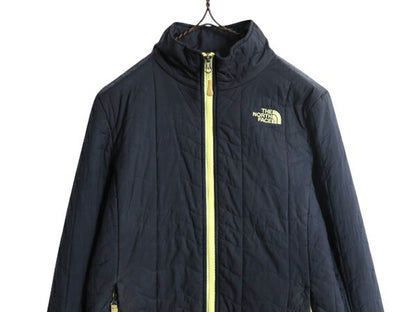 US企画 ノースフェイス 中綿 キルティング ナイロン ジャケット レディース M / 古着 The North Face ジャンパー フルジップ アウトドア 紺