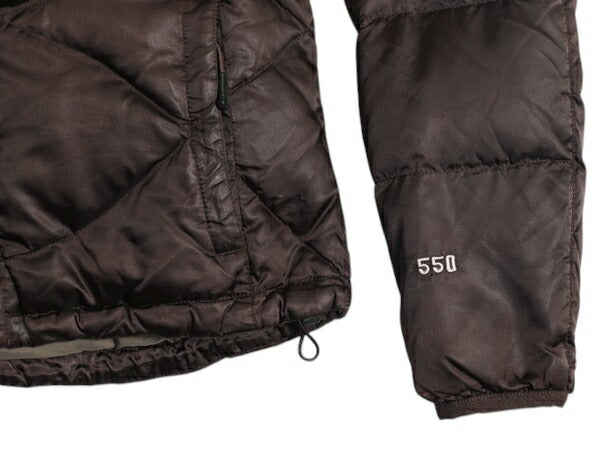 US企画 ノースフェイス ダウン ジャケット レディース M / 古着 The North Face キルティング ナイロン ブルゾン フルジップ 550フィル 茶