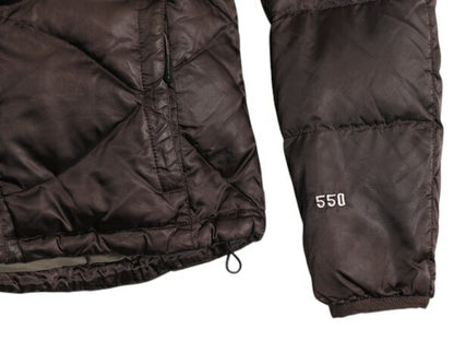 US企画 ノースフェイス ダウン ジャケット レディース M / 古着 The North Face キルティング ナイロン ブルゾン フルジップ 550フィル 茶
