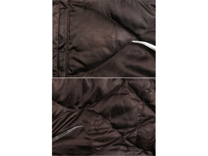 US企画 ノースフェイス ダウン ジャケット レディース M / 古着 The North Face キルティング ナイロン ブルゾン フルジップ 550フィル 茶