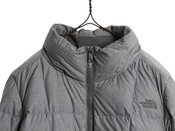 US企画 ノースフェイス ロング ダウン コート レディース M 古着 The North Face ジャケット 550フィル ナイロン パーカー キルティング 灰