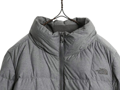 US企画 ノースフェイス ロング ダウン コート レディース M 古着 The North Face ジャケット 550フィル ナイロン パーカー キルティング 灰