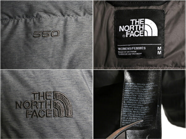 US企画 ノースフェイス ロング ダウン コート レディース M 古着 The North Face ジャケット 550フィル ナイロン パーカー キルティング 灰
