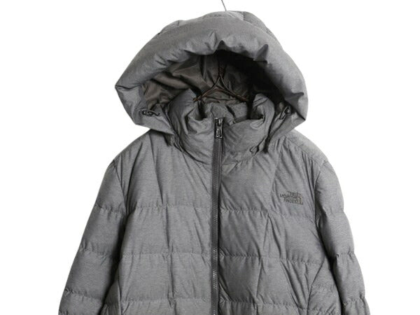 US企画 ノースフェイス ロング ダウン コート レディース M 古着 The North Face ジャケット 550フィル ナイロン パーカー キルティング 灰