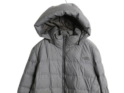 US企画 ノースフェイス ロング ダウン コート レディース M 古着 The North Face ジャケット 550フィル ナイロン パーカー キルティング 灰