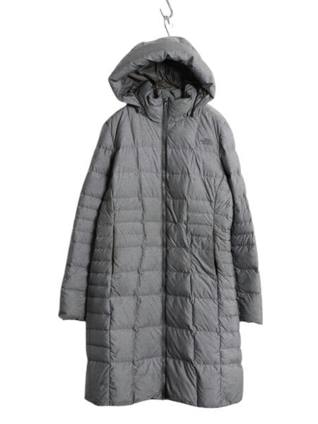 US企画 ノースフェイス ロング ダウン コート レディース M 古着 The North Face ジャケット 550フィル ナイロン パーカー キルティング 灰