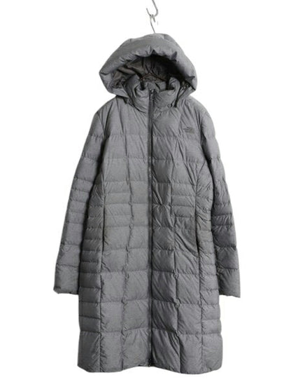 US企画 ノースフェイス ロング ダウン コート レディース M 古着 The North Face ジャケット 550フィル ナイロン パーカー キルティング 灰