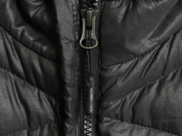 US企画 ノースフェイス ナイロン ダウン ベスト レディース M The North Face フルジップ キルティング 550フィル アウトドア 重ね着 濃灰