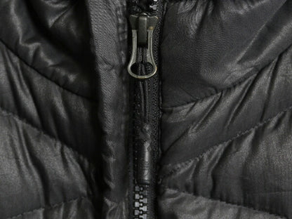 US企画 ノースフェイス ナイロン ダウン ベスト レディース M The North Face フルジップ キルティング 550フィル アウトドア 重ね着 濃灰