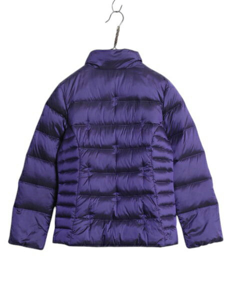 ノースフェイス ナイロン ダウン ジャケット ガールズ M レディース XS 程/ The North Face アウトドア フルジップ 550フィル ブルゾン 青