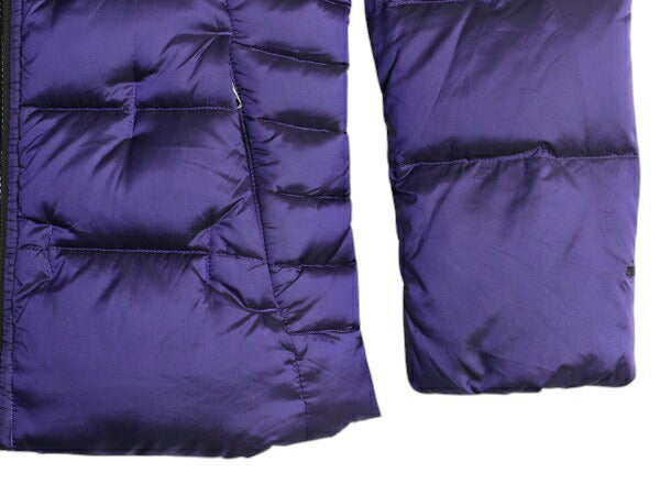 ノースフェイス ナイロン ダウン ジャケット ガールズ M レディース XS 程/ The North Face アウトドア フルジップ 550フィル ブルゾン 青