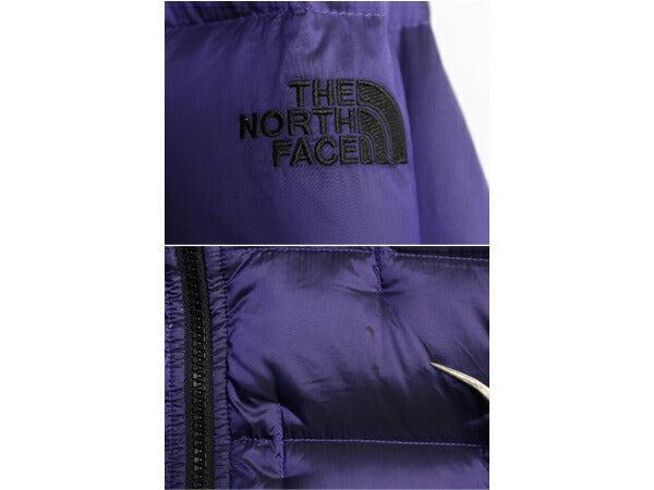 ノースフェイス ナイロン ダウン ジャケット ガールズ M レディース XS 程/ The North Face アウトドア フルジップ 550フィル ブルゾン 青