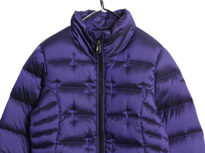ノースフェイス ナイロン ダウン ジャケット ガールズ M レディース XS 程/ The North Face アウトドア フルジップ 550フィル ブルゾン 青