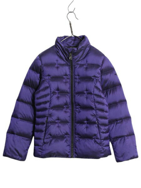 ノースフェイス ナイロン ダウン ジャケット ガールズ M レディース XS 程/ The North Face アウトドア フルジップ 550フィル ブルゾン 青