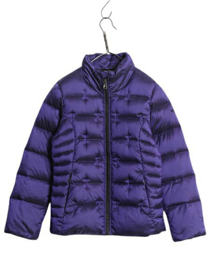 ノースフェイス ナイロン ダウン ジャケット ガールズ M レディース XS 程/ The North Face アウトドア フルジップ 550フィル ブルゾン 青
