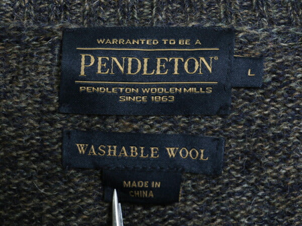 ペンドルトン シェットランド ウール ニット セーター メンズ L / 古着 PENDLETON クルーネック ミドルゲージ 洗濯可 無地 薄手 長袖ニット