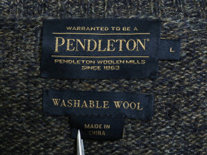 ペンドルトン シェットランド ウール ニット セーター メンズ L / 古着 PENDLETON クルーネック ミドルゲージ 洗濯可 無地 薄手 長袖ニット