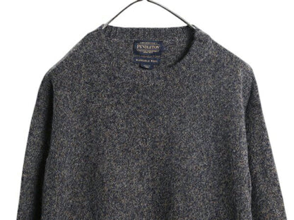 ペンドルトン シェットランド ウール ニット セーター メンズ L / 古着 PENDLETON クルーネック ミドルゲージ 洗濯可 無地 薄手 長袖ニット