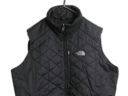 ノースフェイス 中綿 ナイロン ベスト レディース L / 古着 The North Face アウトドア 重ね着 フルジップ パッカブル ハイネック ブラック