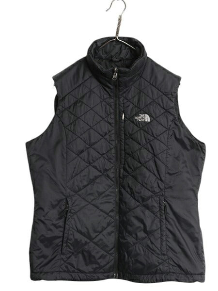 ノースフェイス 中綿 ナイロン ベスト レディース L / 古着 The North Face アウトドア 重ね着 フルジップ パッカブル ハイネック ブラック