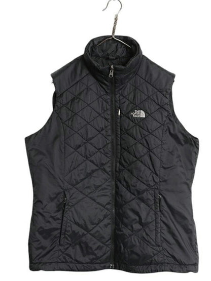 ノースフェイス 中綿 ナイロン ベスト レディース L / 古着 The North Face アウトドア 重ね着 フルジップ パッカブル ハイネック ブラック