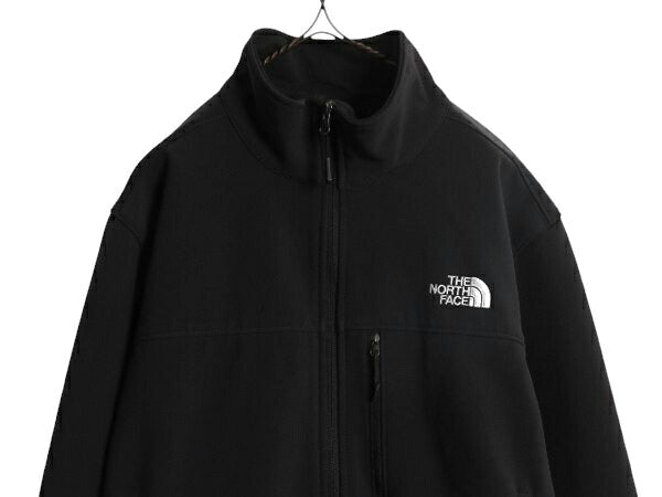 US企画 ノースフェイス APEX ソフトシェル ジャケット メンズ L / The North face アウトドア 裏 フリース フルジップ ジャンパー ブラック