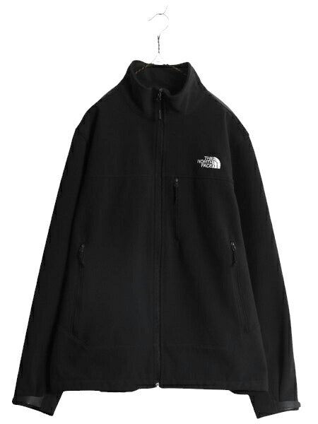 US企画 ノースフェイス APEX ソフトシェル ジャケット メンズ L / The North face アウトドア 裏 フリース フルジップ ジャンパー ブラック