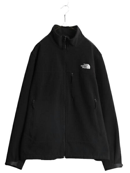 US企画 ノースフェイス APEX ソフトシェル ジャケット メンズ L / The North face アウトドア 裏 フリース フルジップ ジャンパー ブラック