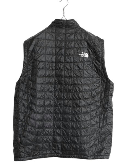 US企画 ノースフェイス 中綿 キルティング ナイロン ベスト メンズ L / The North Face 前開き 重ね着 サーモボール パッカブル ブラック