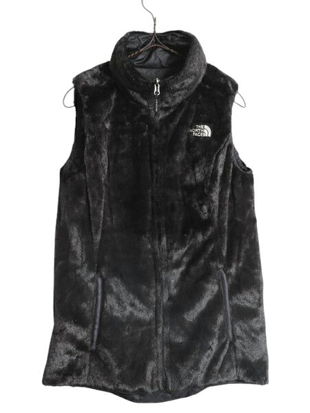 US企画 ノースフェイス フルジップ リバーシブル ベスト レディース XS The North Face アウトドア ハイ パイル フリース 中綿 ナイロン 黒