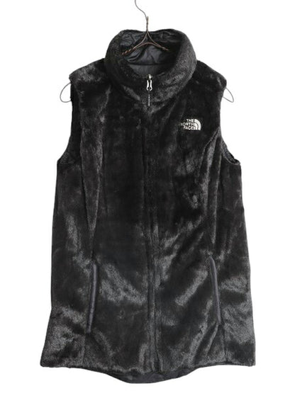 US企画 ノースフェイス フルジップ リバーシブル ベスト レディース XS The North Face アウトドア ハイ パイル フリース 中綿 ナイロン 黒